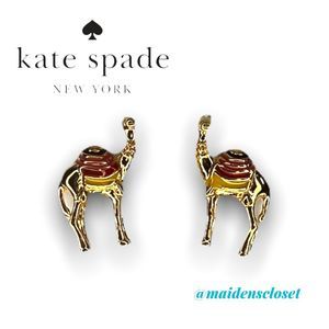 Kate Spade Gold Spice Things Up Camel Stud Earrings